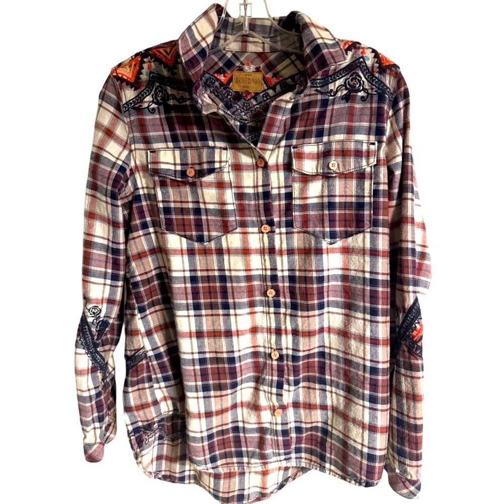 Driftwood Embroidered Sam‎ Button-Down Shirt, S, Western Cowgirl Southwestern